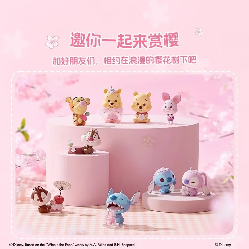 MINISO名創優品 ディズニー ロマンティック桜シリーズ ブラインドボックス プーさん ブラインドボックス ぬいぐるみ アニメ ガレージキット おもちゃ グッズバッグ ミステリーボックス ギフト