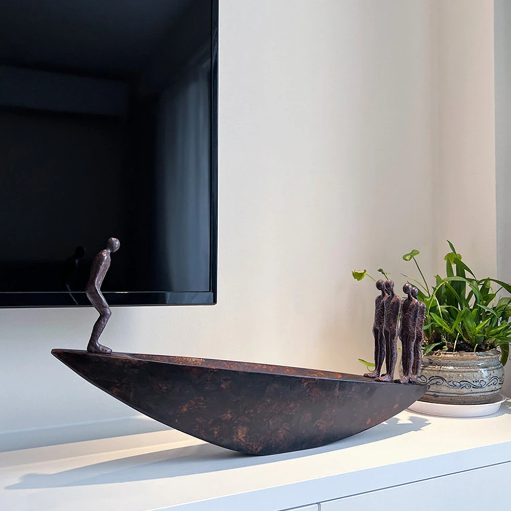 Modern Chinese Wabi-sabi Style Art Ornament Light Luxury Boatman Room Abstract Design Creative Home Office Library Crafts