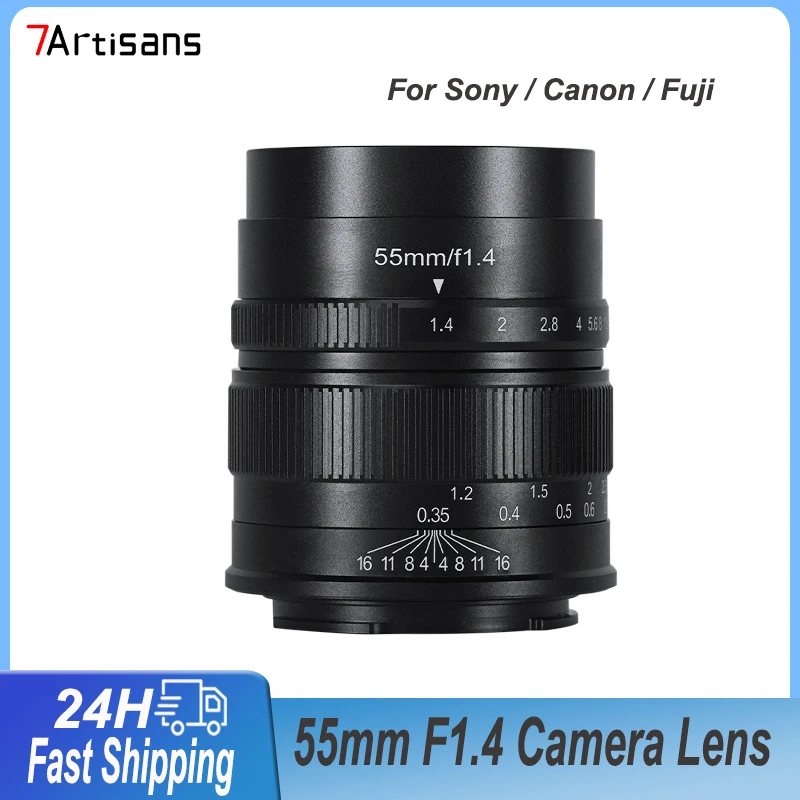 

7artisans 55mm F1.4 MF Large Aperture Portrait Prime Camera Lens For Sony E Canon EOS-M/M43 Fuji X Micro 4/3 mount Accessories