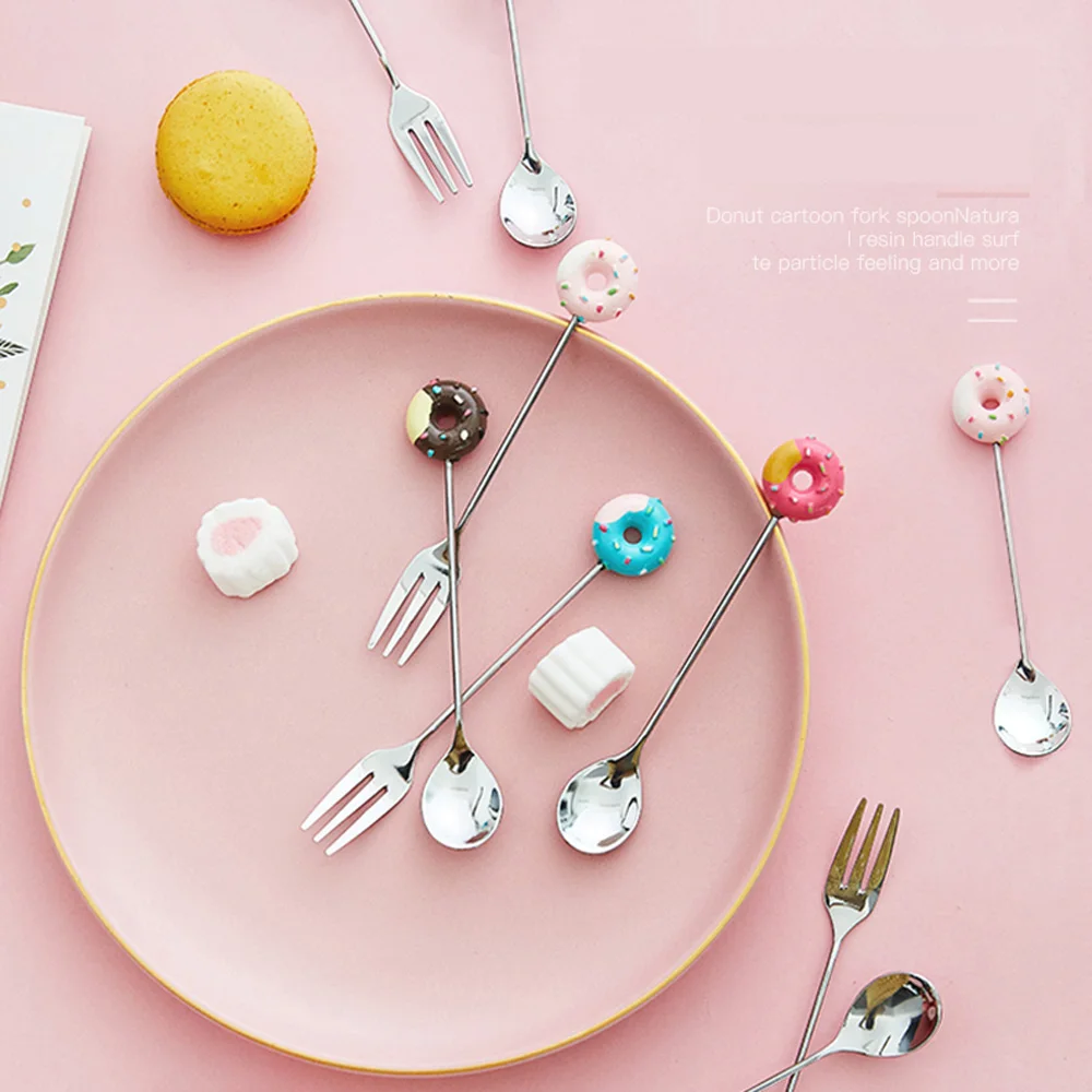 Creative High Quality Kitchen Tool Sugar Ice Cream Dessert Dinnerware Coffee Spoon Fruit Fork Stirring Spoon Teaspoon