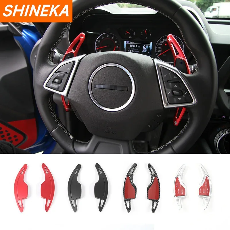 SHINEKA Car Styling For Chevrolet Camero Car Steering Wheel Paddle Shifter Decoration Cover Stickers For Chevrolet Camero 2017+