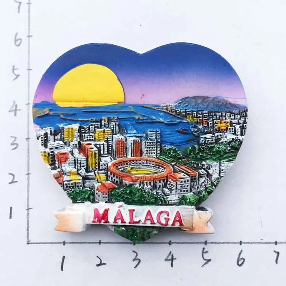 Spain Sun Coast Marbella Malaga Travel Souvenir Fridge Magnets 3D Resin High Quality Refrigerator Magnetic Sticker Home Decor