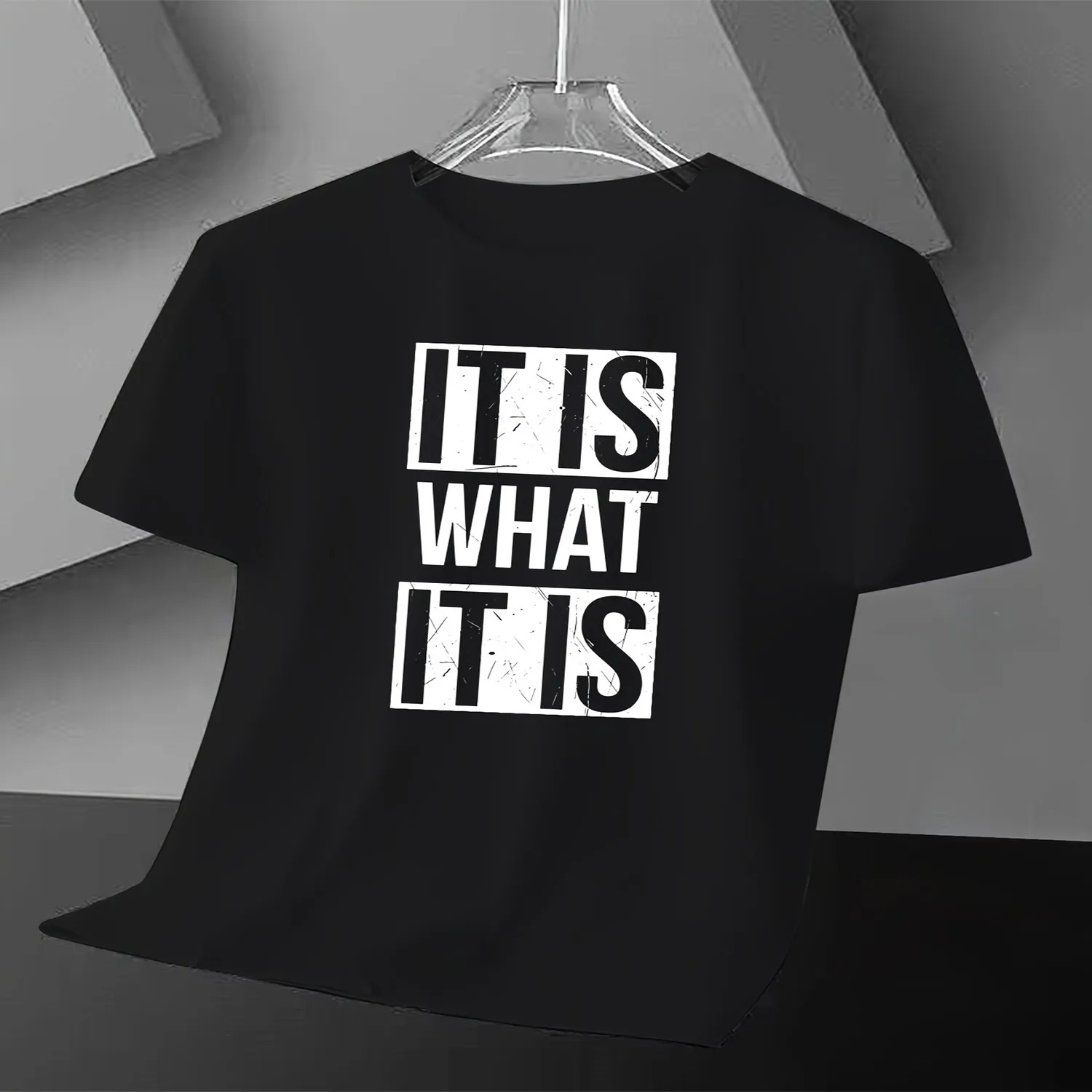 Ultra Attitude! _IT IS WHAT IT IS_ Personality Print T-Shirt Short Sleeve Everyday Wear Shirt, Art Print Tshirt