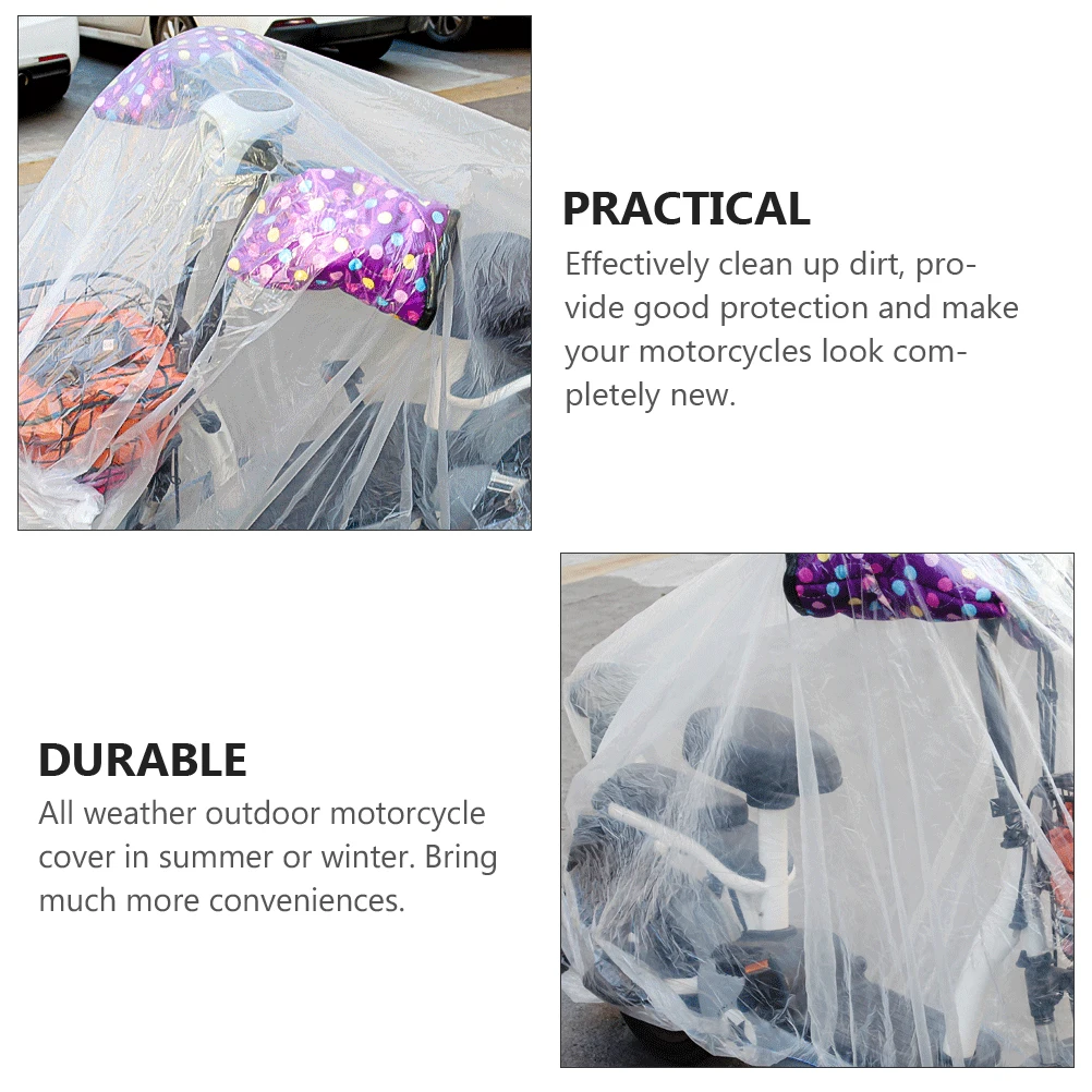 

4pcs Motorcycle Cover Bike Protective Waterproof PE Material Outdoor Storage Car Cover For Motorbike Dirt Protector