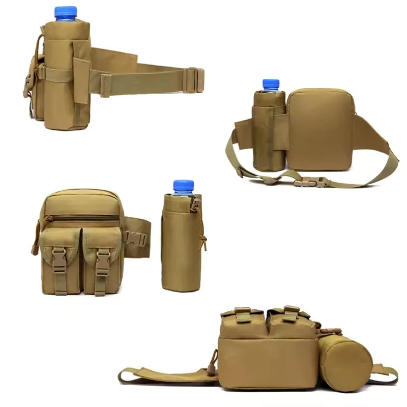 Outdoor Waist Bag Men Tactical Water Bottle Waterproof Bags Camouflage Hunting Hiking Climbing Bag Nylon Mobile Phone Belt Pack view 5