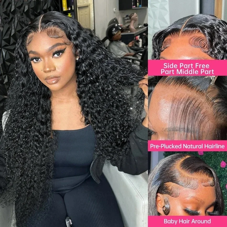 

curly 100% human hair wigs glueless 13x6 lace frontal wig deep wave water wave bob cheap wigs on sale clearance for women choice