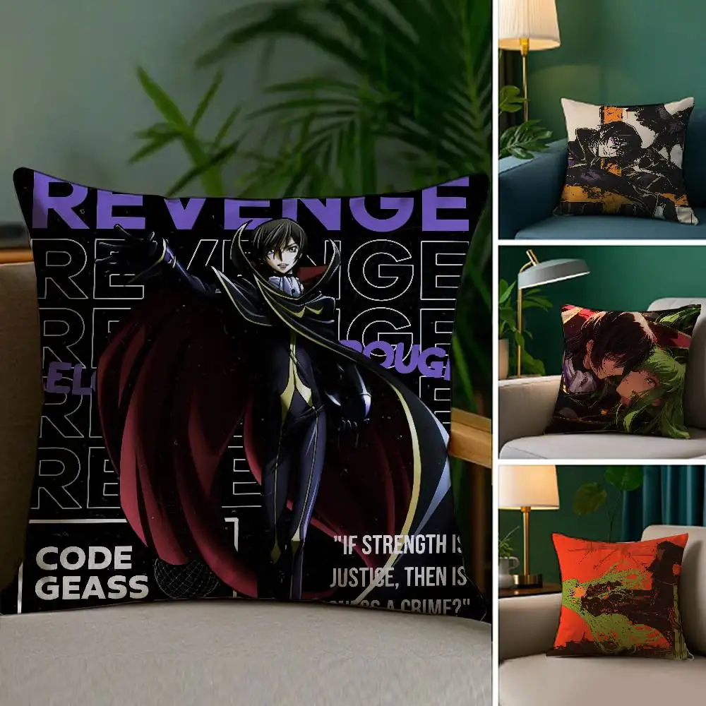 

CODE GEASS Lelouch of the Rebellion Pillow Case Anti-dustmite Pillowcase Invisible zipper silky Sofa cushion cover