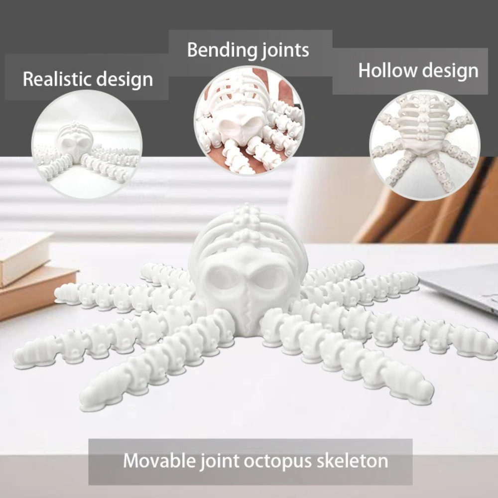 

Desktop Ornaments with Movable Joint Octopus Skeletons Office Decorations Movable Octopus Stress-relieving Small Toys Decoration