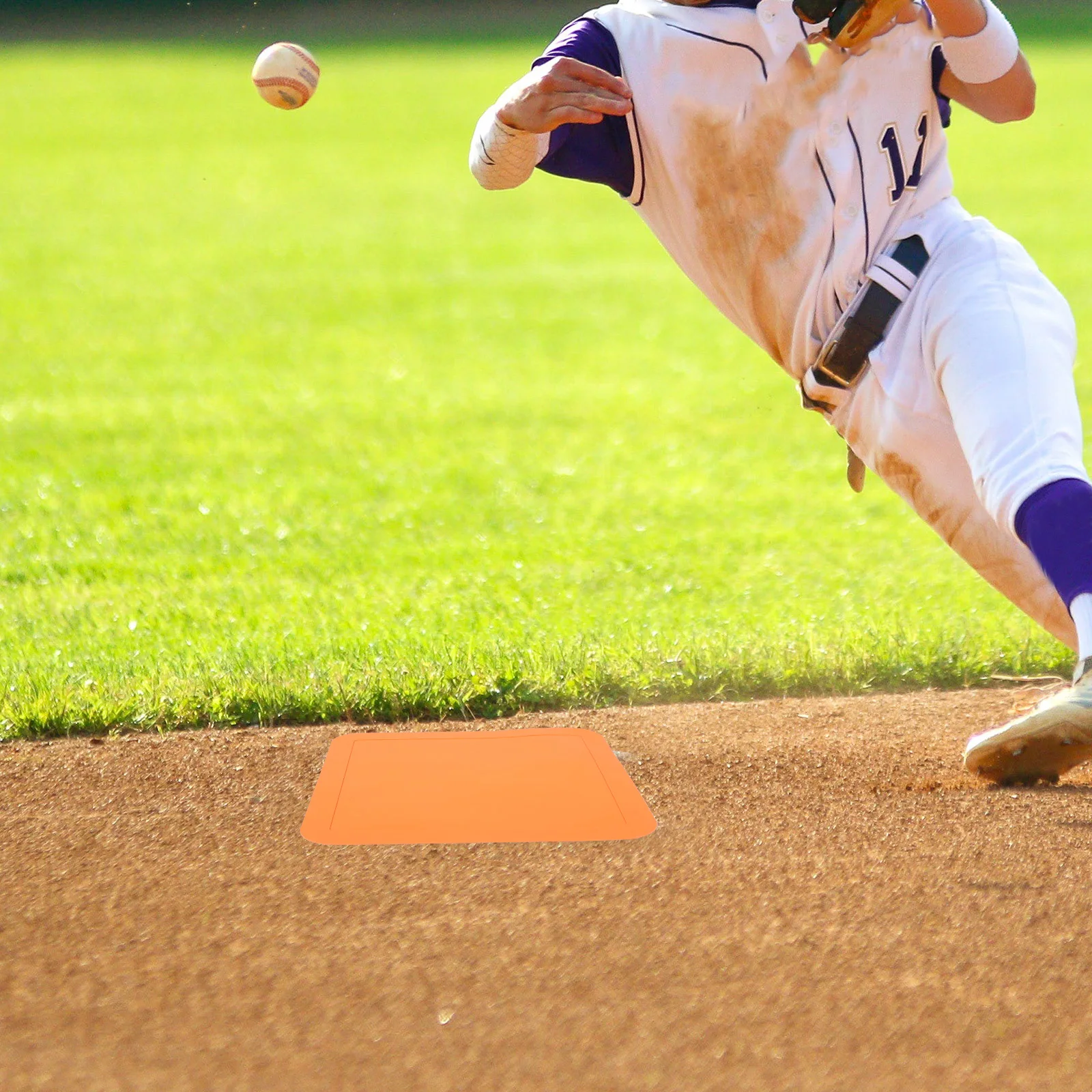 

5 Pcs Softball Plate Rubber Waterproof Baseball Bases Home Foldable Mat Game Hitting Mats Orange for Yard