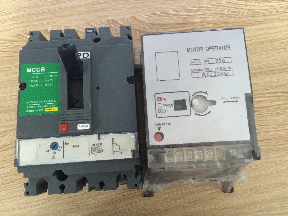 3P 400A MCCB CNSV400F Moulded Case Circuit Breaker with Programmable Trip Unit 400V Rated 50kA Breaking Capacity