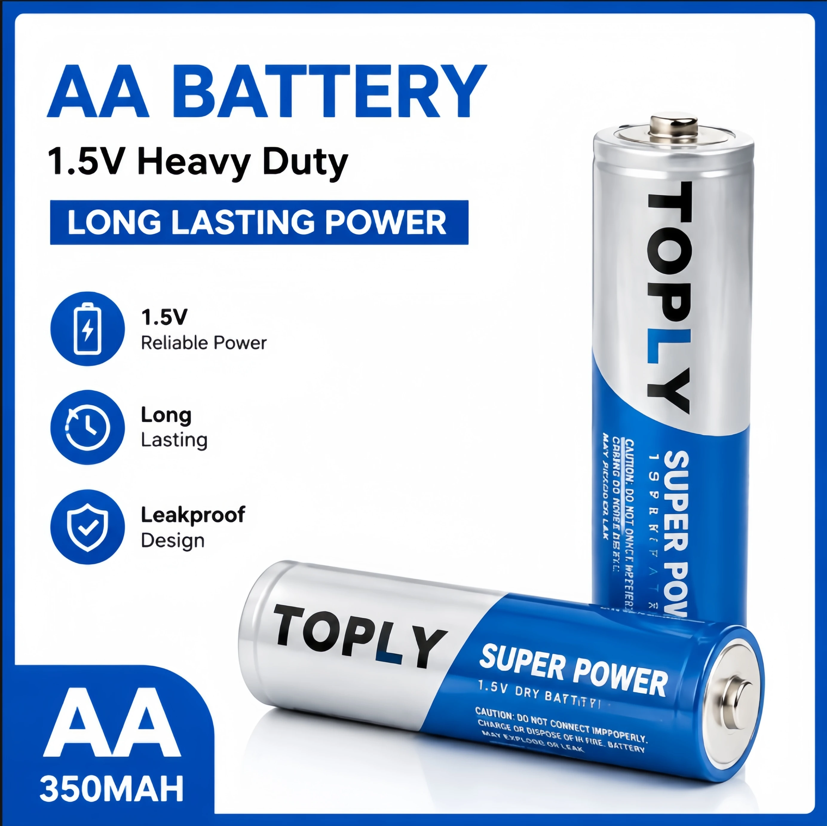AA Battery Disposable 1.5V - Heavy Duty Long Lasting for Wireless Mouse Keyboard Remote Control, carbon-zinc Dry Cell Batteries