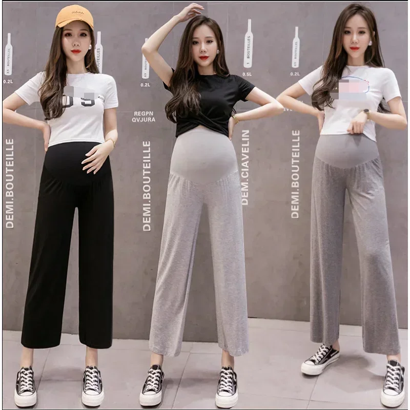 Spring Thin Fashionable Outwear Loose Casual Straight Trousers Maternity Clothes Pregnant Women's Pants