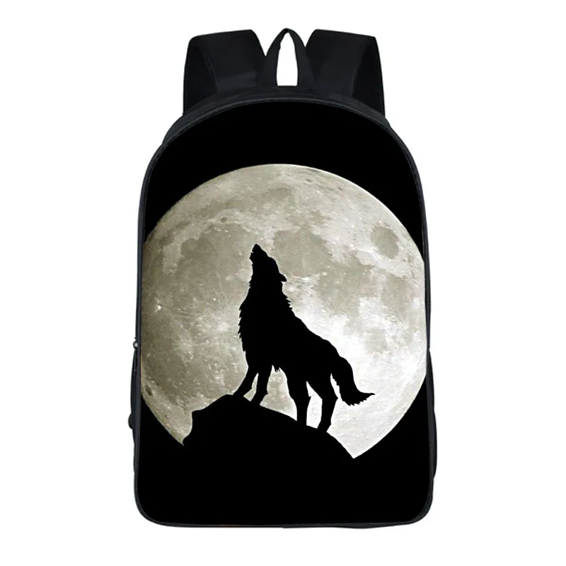 Animal Wolf Pattern Student School bag Polyester Backpack Creative Burden Reduction Primary School Bags Mochil Laptop Bagas