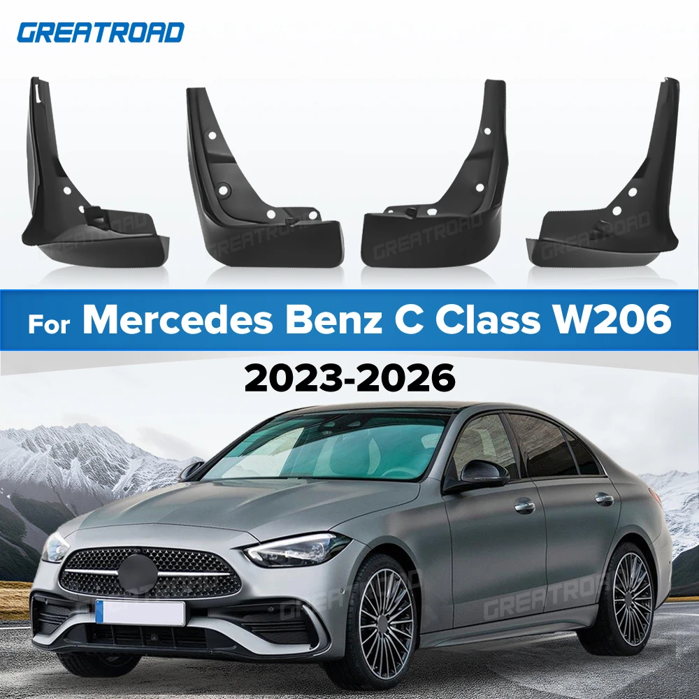 Mudflaps Fender For Mercedes Benz C Class W206 2023-2026 Splash Guards Mudguards Mud Flaps car Accessories