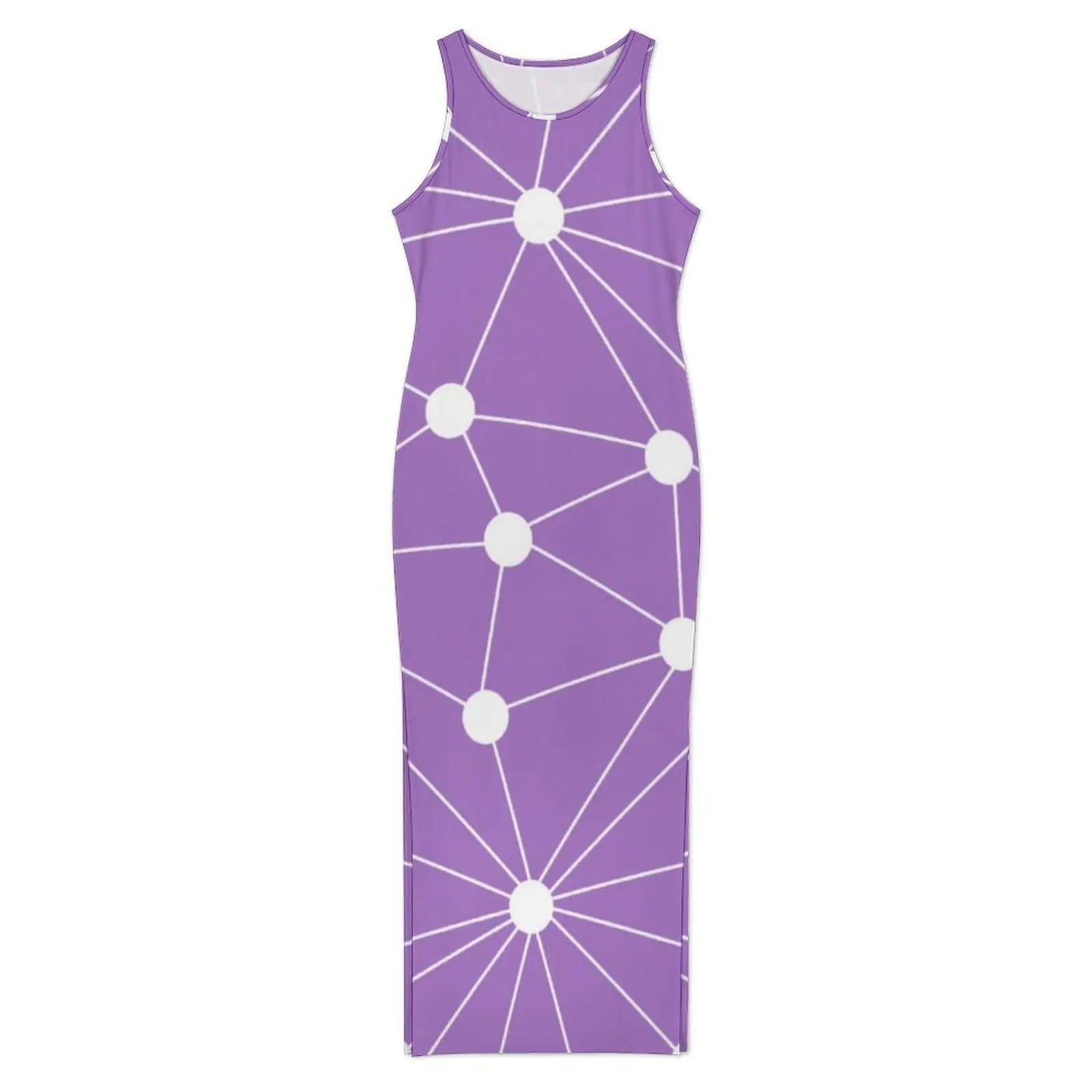 Abstract Geometry Bodycon Dress Summer Polka Dots Print Elegant Maxi Dresses Women Sleeveless Custom Casual Y2k Dress Big Size
