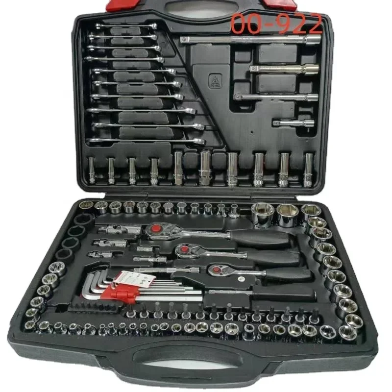 ใหม่ Multi-sppecification ratchet spanner ฮาร์ดแวร์รถซ่อมชุดเครื่องมือจุดช่างเครื่องมือฮาร์ดแวร์ซ่อมรถยนต์ 121 ชิ้นเครื่องมือ s
