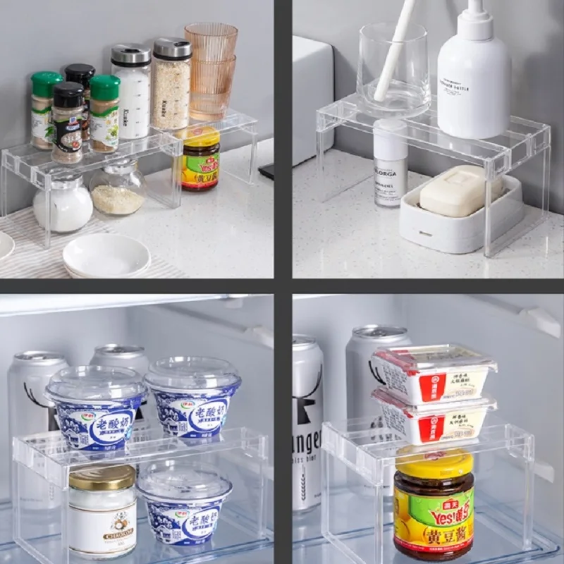 Detachable transparent refrigerator storage rack, partition board, kitchen refrigerator storage partition rack, storage layer