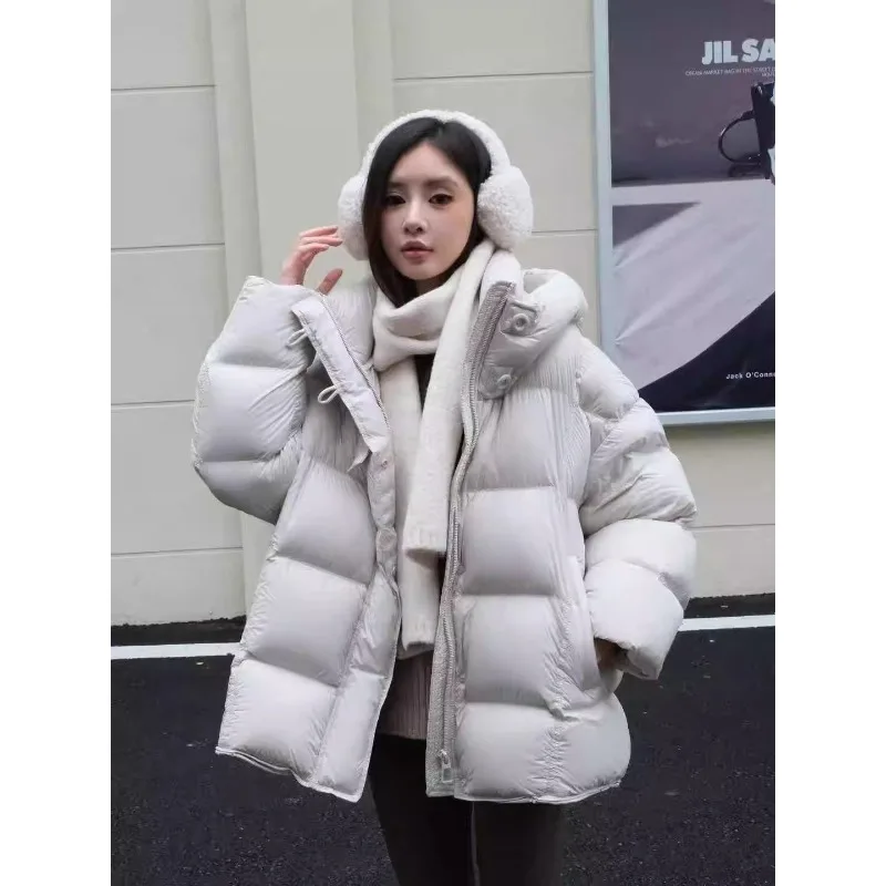 Engrossado casual pão algodão-acolchoado jaqueta com capuz inverno bestseller novo casaco solto algodão-acolchoado jaqueta elegante versátil