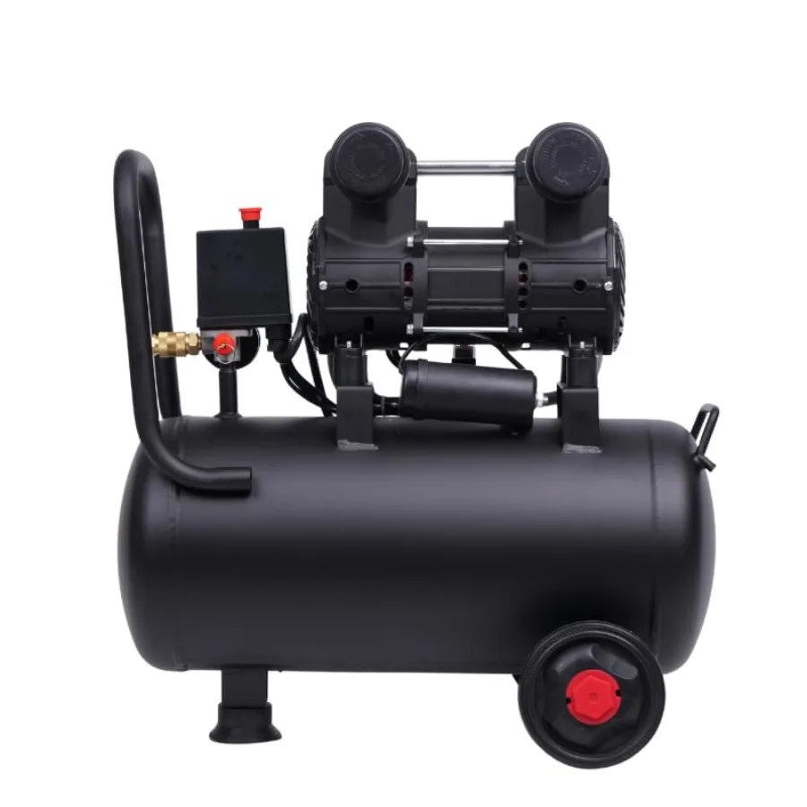 ضاغط هواء فائق الهدوء 6.4 جالون 110 فولت 60 هرتز تصميم خزان فولاذي خالي من الزيت مع مستوى ضوضاء 78 ديسيبل وعجلات مدمجة لفعال #2