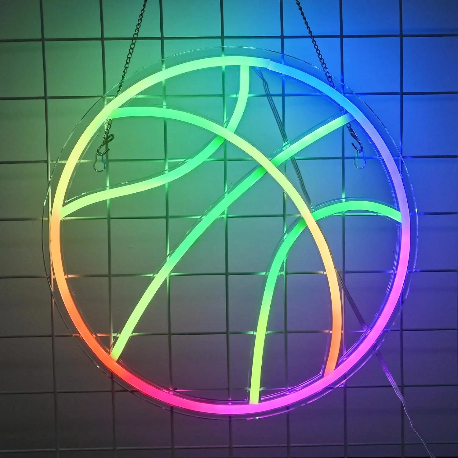 

Colorful Basketball Neon Signs Sport Neon Light Led Sign RGB Neon Color Changing Flashing Modes Signs for Boys Room Party Decor
