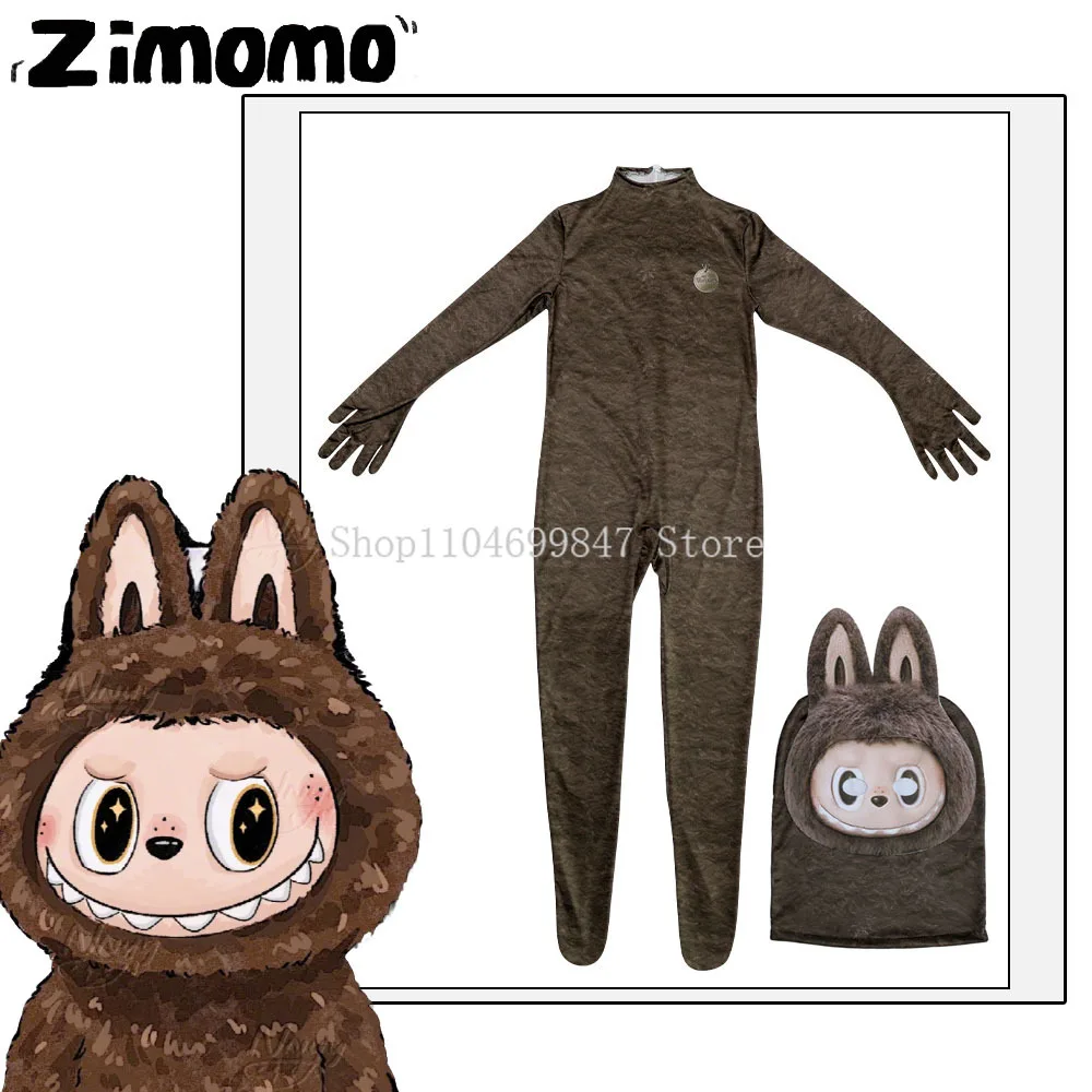 Disfraz de Cosplay de monstruo de dibujos animados Zimomo, parques temáticos, fiestas, bonito traje peludo, guantes con capucha, fiesta de Halloween, mono para niños y niñas