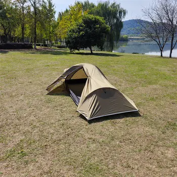 Tenda da campeggio ultraleggera antitempesta con palo in alluminio 2024, per 1 persona, adatta a quattro stagioni, per una persona 10 best sales tenda multicam - №7