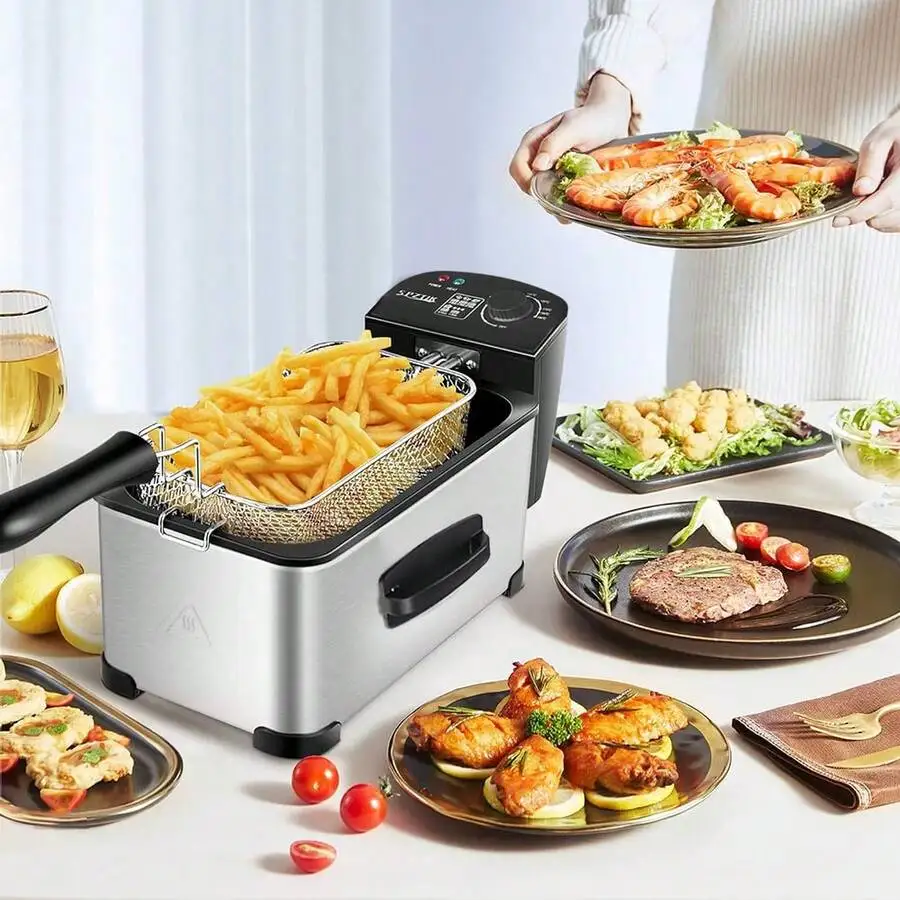 1700W Large Electric Deep Fryer with Temperature Control