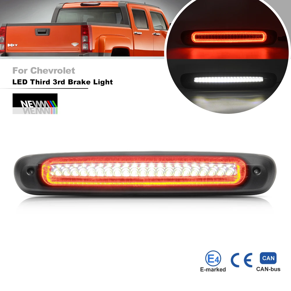 

Для Chevy Silverado GMC Sierra 1500 2500HD 3500HD 2007-2013 2014 Hummer H3T светодиодный стробоскоп третий стоп-сигнал грузовой крыши фонарь заднего хода