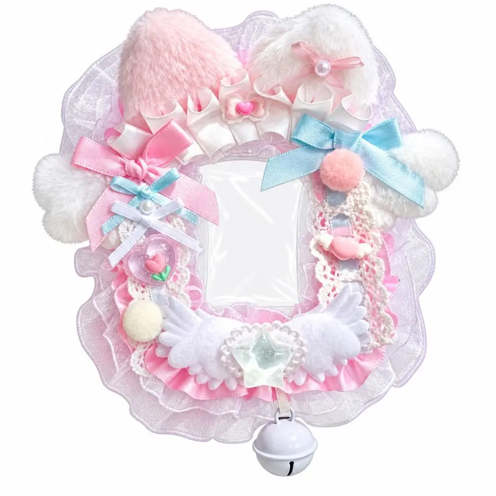 Lace Bow Lace Photocard Holder Cat Ear Transparent Photocard Case Cute Cartoon Style Photo Card Display Holder