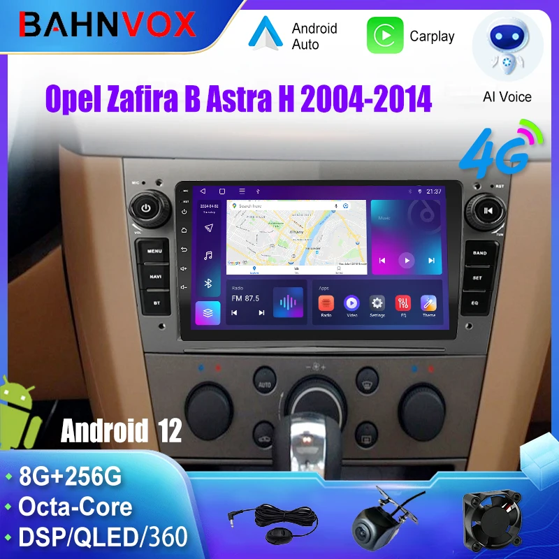 9'' Android 12.0 Car Radio for Opel Zafira B Astra H 2004-2014 GPS Navigation Multimedia Player Carplay Stereo Head Unit