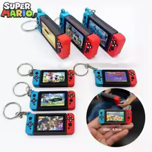 Super Mario Switch Game Console Keychains Ring Key Chain Jewelry Anime Accessories Cartoon Scenes Pendants Children's Toys Gifts