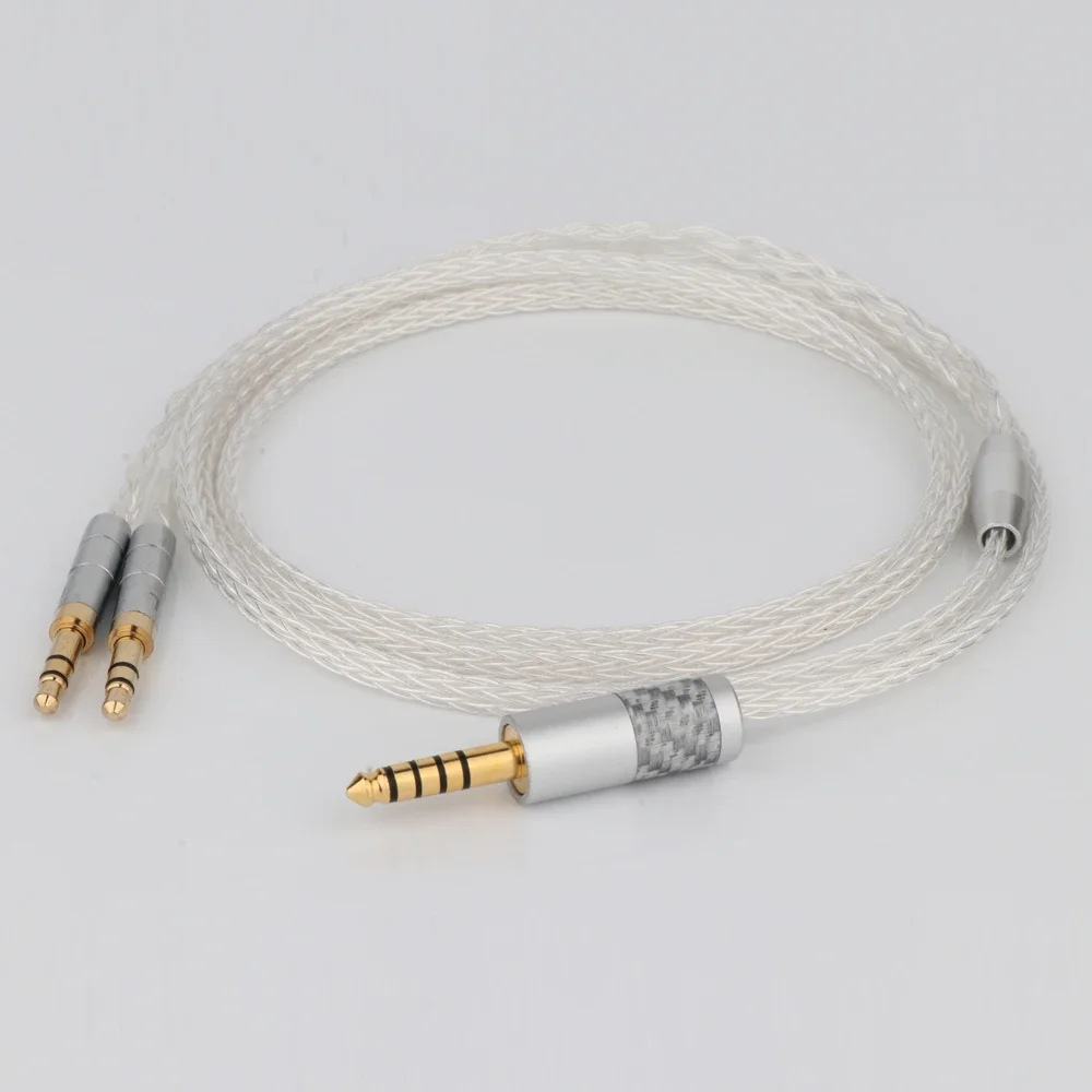 Hifi 8Cores Silver Plated Headphone Earphone Cable For AH-D600 D7100 Sundara Ananda HE1000se HE6se He400