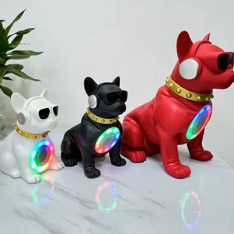 Speaker Bluetooth portabel luar ruangan dengan tampilan mirip anjing nirkabel dan lampu warna-warni 8 inci