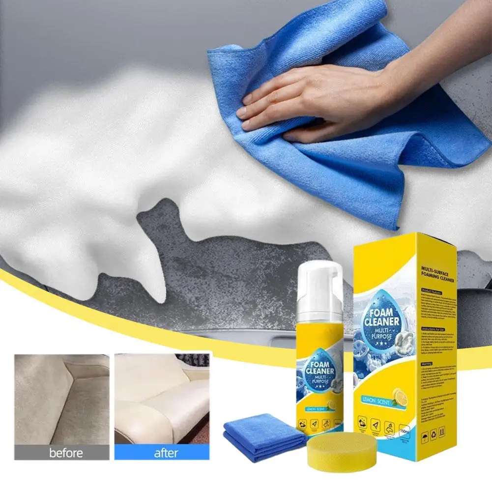 Multi-Enzyme Foam Cleaner For Car Interior Leather, Plastic & Fabric Steering Wheel Seat Decontamination Maintenance Spray view 5