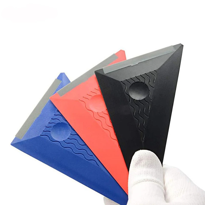 Window Tint Triangle Squeegee Different Hardness Silicone Edge Corner Squeegee for Car Vinyl Wrap Multi Edge Contour Scraper