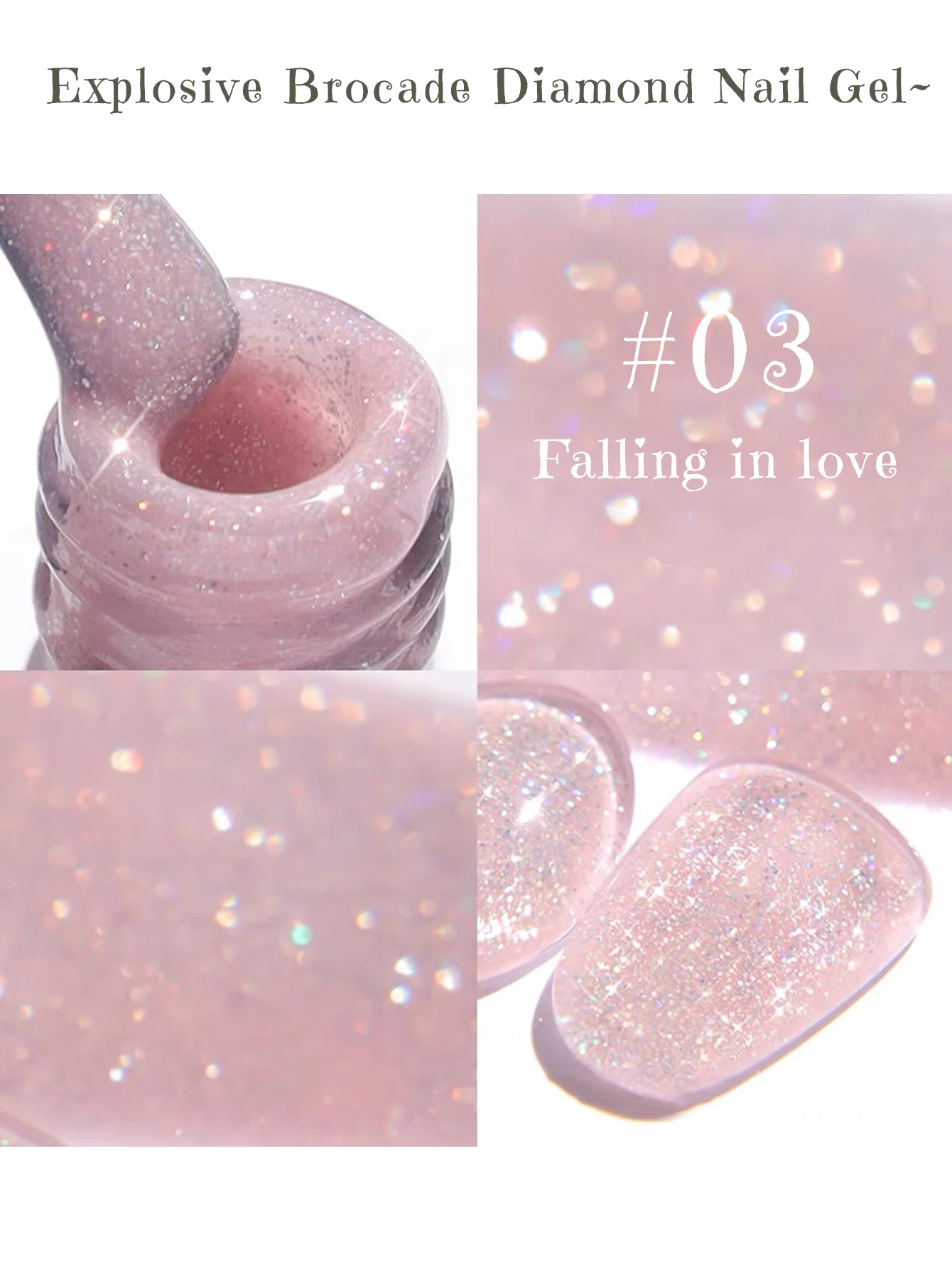 ZH Ladybug Glitter Gel Nail Polish Detail 3