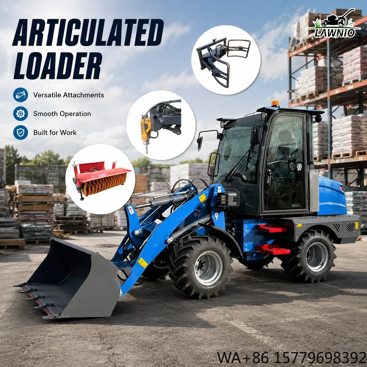 Zero Emission Wheel Loader  0.45m3 Bucket Capacity High Efficiency Suitable for Narrow Spaces Electric Loader