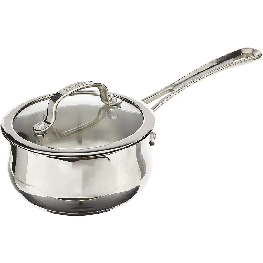 

Contour Stainless 2Quart and 1Quart Saucepans Bundle for Home Cooking Durable Stainless Steel Construction with HeatConductive
