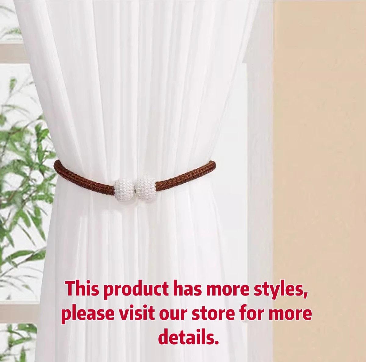 2PCS Pearl Magnetic Curtain Clip Curtain Holders Tie Back Buckle Clips Hanging Ball Buckle Tie Back Curtain Decor Accessories