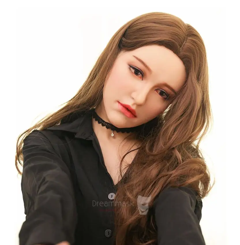 (M10 Aglaia) فستان متقاطع برأس كامل من السيليكون الواقعي للنساء المتحولين جنسيا قناع تزيين متقاطع عيون مزيفة