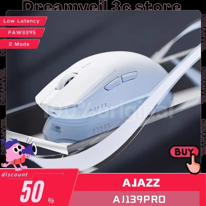 

Ajazz AJ139Pro Gaming Mouse Wireless Mouses Lightweight 4k 2-Mode 2.4G Low Latency Long Endurance PAW3395 4000HZ Gamer Mouses