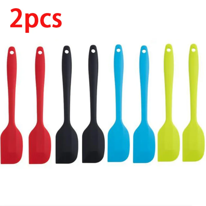 Espátula de silicona de 21CM para crema, mantequilla, raspador para hornear, espátula para pastel, mezclador, cepillos para cocinar pasteles, herramientas de pastelería de cocina, 2 uds.