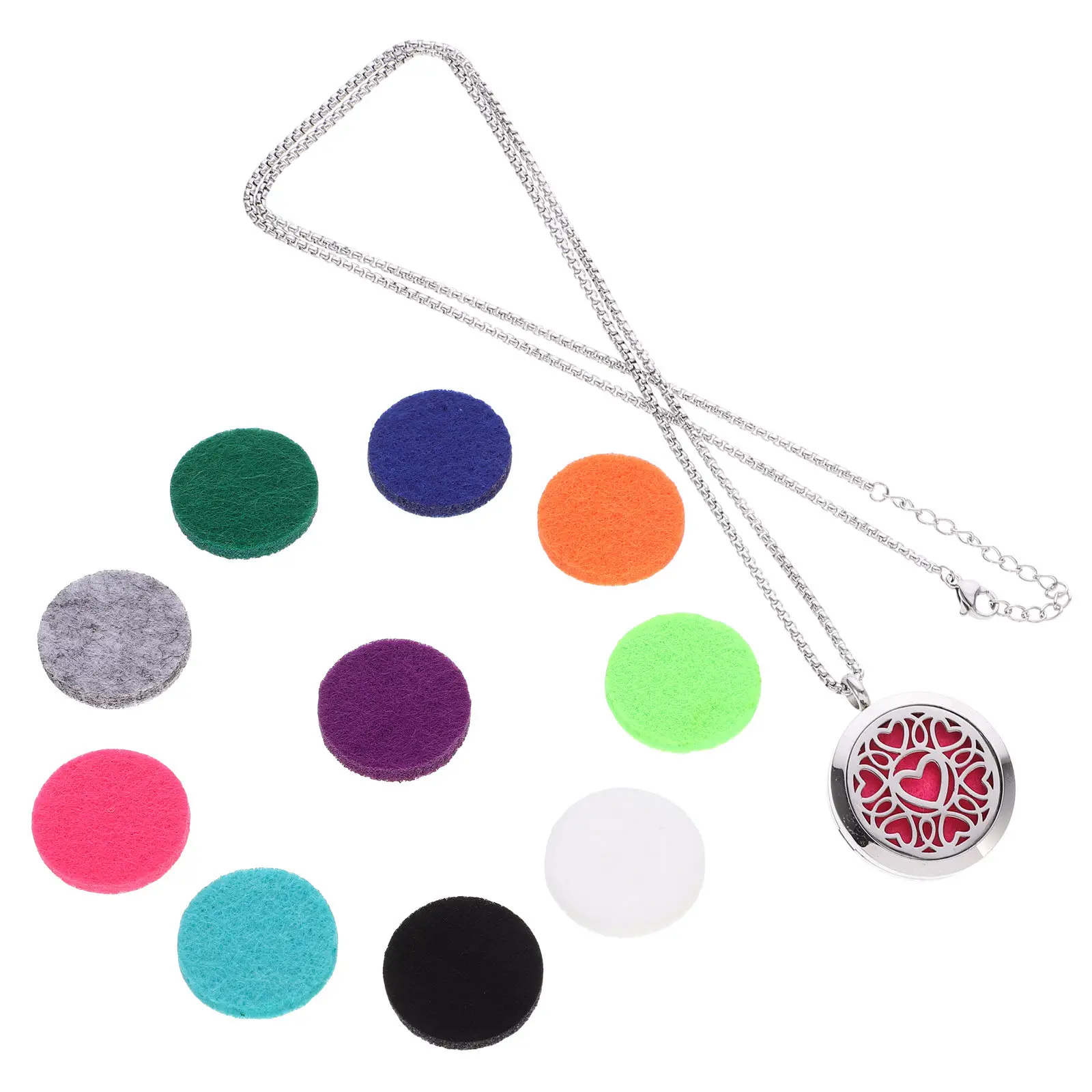 1Set Essential Oil Necklace Stainless Steel Aroma Diffuser Pendant Vintage Design for Women Daily Wear Gift Necklace