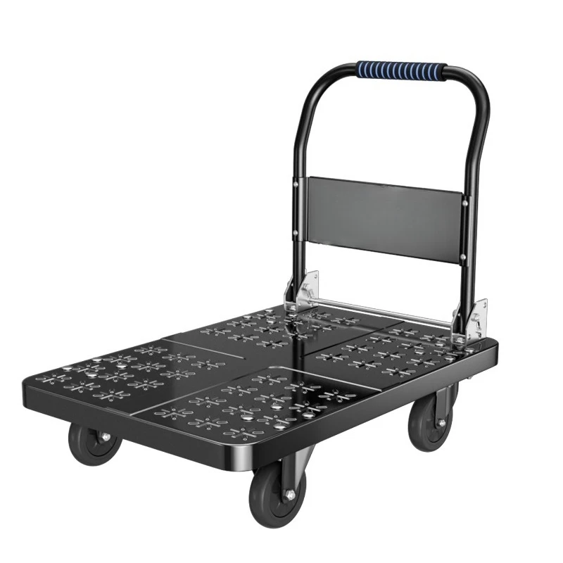 050 Black Foldable Handle Design Verification Supplier Steel Material Transport Cart For Sale Tool Cart with Wheels