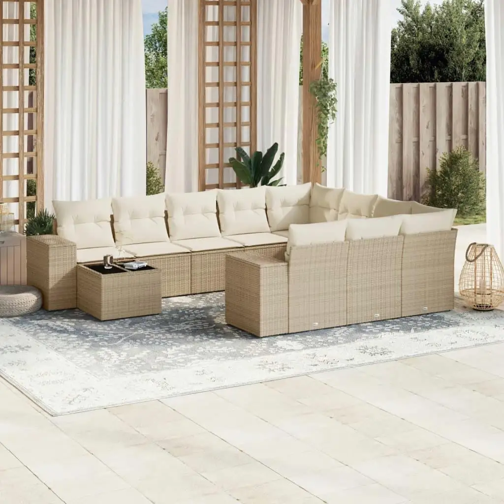 

Beige Cream White Patio Sofa Set Stylish Outdoor Furniture Comfortable Seating for Garden Balcony or Porch