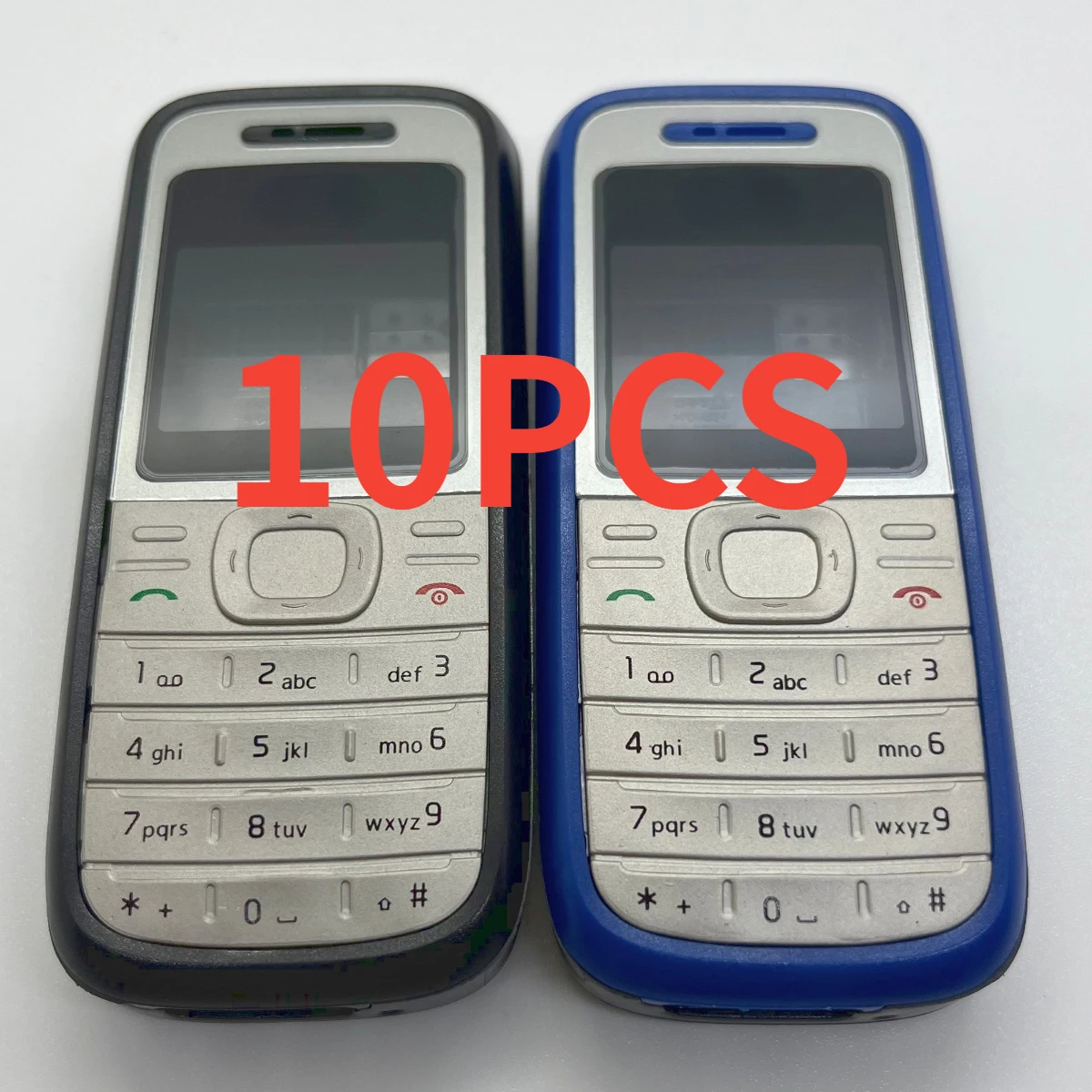 10PCS New Top Quality Cover for Nokia 1200 1208 Full Complete Mobile Phone Housing Cover Case English Keypad