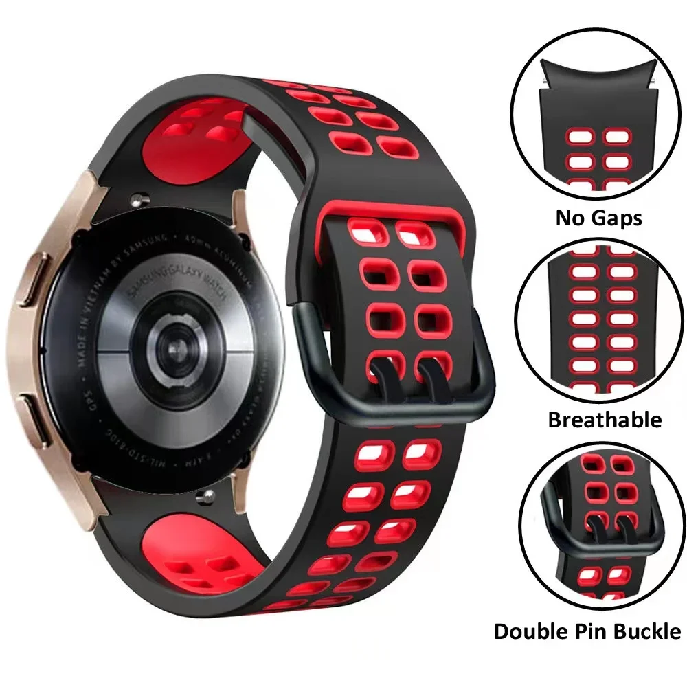 

20mm Silicone Strap for Samsung Galaxy Watch 7 6 5 4 44mm 40mm Pro 45mm No Gap Bracelet Wristband Watch 6 Classic 47mm 46mm Band