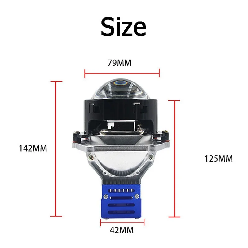 

Enhanced Visibility 3 Inch Bi LED Projector Lens for Car Light Headlight Retrofit - Double Reflectors - 12V 65W 6000K Hi Lo Beam