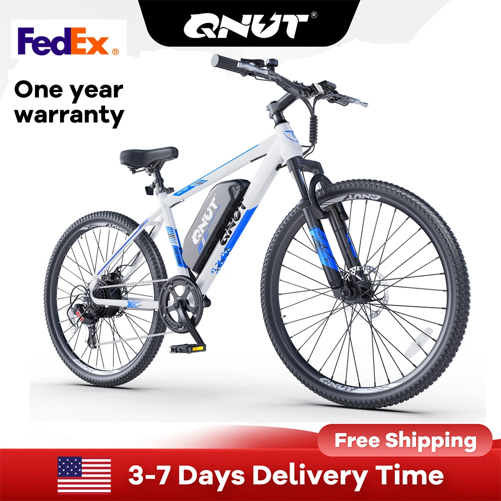 QNUT Electric Bike for Adults Peak 1000W Motor 26" Victor Mountain Lightweight Ebike, 36V7.8Ah Removable Battery Bicycle Up to 40-60 Miles E bikes Commuter E-MTB for Teens Men Women