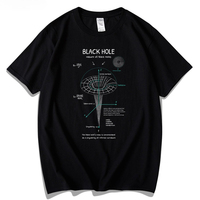 Cotton Short Sleeve Hawking Black Hole Einstein General Relativity Astronomy Geek Physics Men's T-Shirt